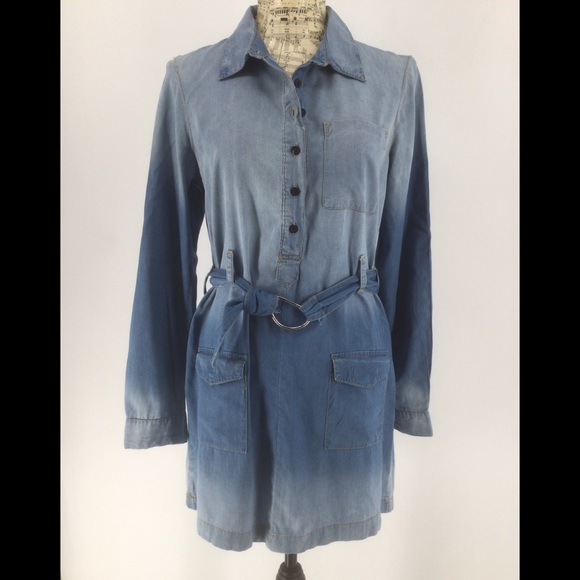 Eighty Eight Premium Sz Small Chambray Mini Dress - Picture 2 of 11